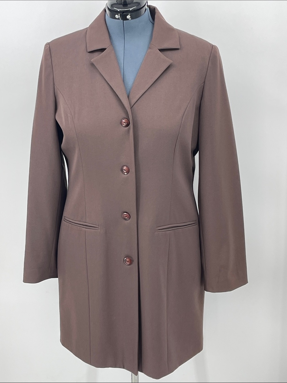 Sag Harbor Taupe Long Single-Breasted Blazer  WOMENS SIZE 12 VINTAGE